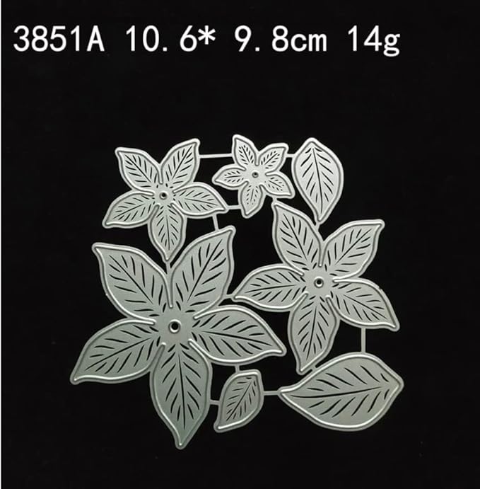 Lapoo Metal Cutting Die for Scrapbooking, 3D Backgrounds Frame New Cutting Dies DIY Album Card Making Decor Paper Craft Metal Die Cuts Party Wedding Decorations (Splendid Poinsettia 4.2 x 3.9 in)