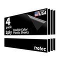 Trotec TroLase | 12"x24"x1/16", 4 Pcs | Black/White | 2 Ply | Modified Acrylic | Laser Engraving Double Color Plastic Sheet | Engraving Blanks for Laser, Saw, Guillotine | Made in USA