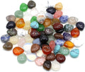 LE SKY 50 Pcs Natural Stone Beads Waterdrop Shape Healing Chakra Polished Assorted Crystal Quartz Agate Stone Charms for Jewelry Making Necklace Bracelet