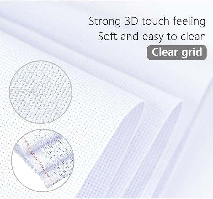 Cross Stitch Aida Fabric 14 Count, 59 by 39 Inch Large Size, Classic Reserve Cross Stitch Aida Cloth for Home DIY Embroidery Decoration