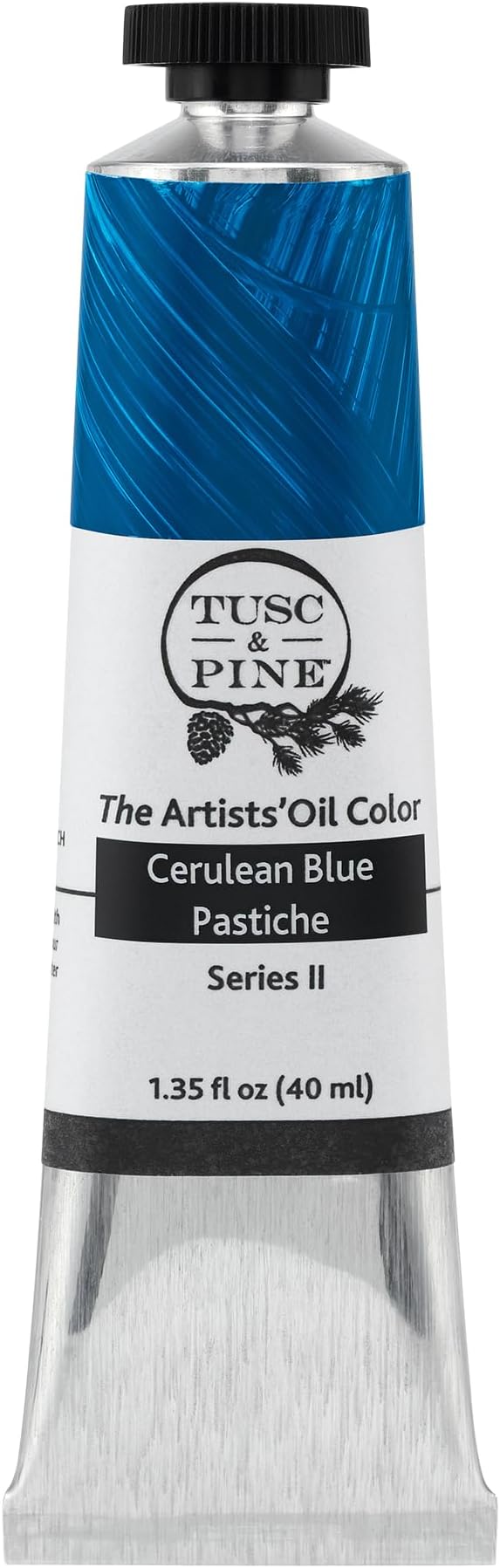 Tusc & Pine Artist Oil Paint - Cerulean Blue Pastiche, 40 ml, Non-Yellowing, Rich & Creamy Consistency, Maximum Pigment Load, Small Batch Milled Oil Paints Made in the USA for Professional Artists