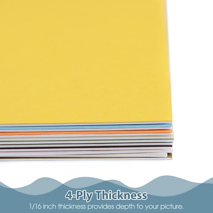 Golden State Art, 5x7 Matboard Mat Board Blanks - Assortment Color Uncut Mats for DIY Projects, Presentation Boards, Art Crafts (20 Pack)