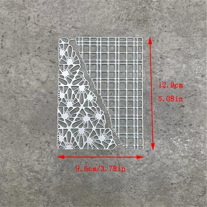 Lapoo 3D Backgrounds Frame Metal Cutting Die for Scrapbooking, New Cutting Dies DIY Album Card Making Decor Paper Craft Metal Die Cuts Party Wedding Decorations (Skew Border 5.1 x 3.8 in)