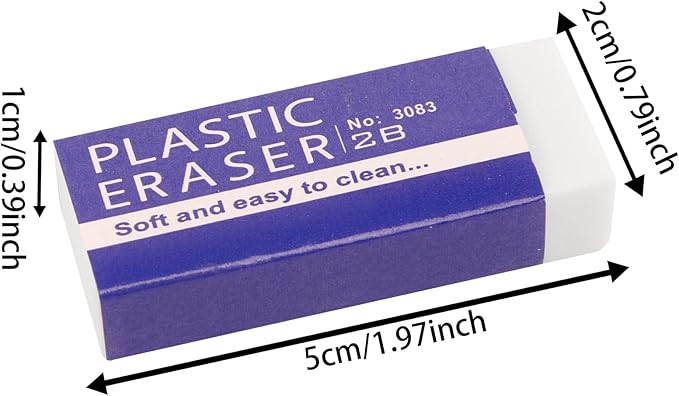 20 Pack Pencil Erasers, Soft, and Durable Erasers for Pencils, Perfect for Artists and Professionals, Long-Lasting Erasing Performance