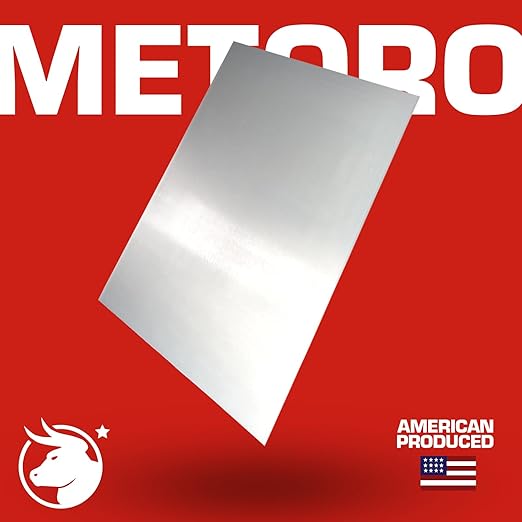 Metoro 2 Pack .250 x 12 x 8 Aluminum Sheet Plate - Grade 5052 | Durable & Versatile Metal for DIY, Industrial, Signage, Prototyping | Corrosion-Resistant, Weldable, and Strong (2, 1/4" x 12" x 8")