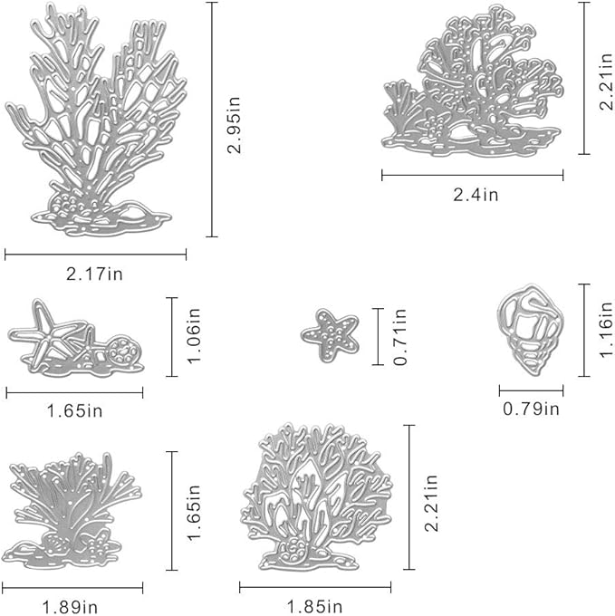 Metal Beach Shell Starfish Conch Coral Cutting Dies, Ocean Life Die Cuts Embossing Stencils Template Mould for Card Scrapbooking and DIY Craft