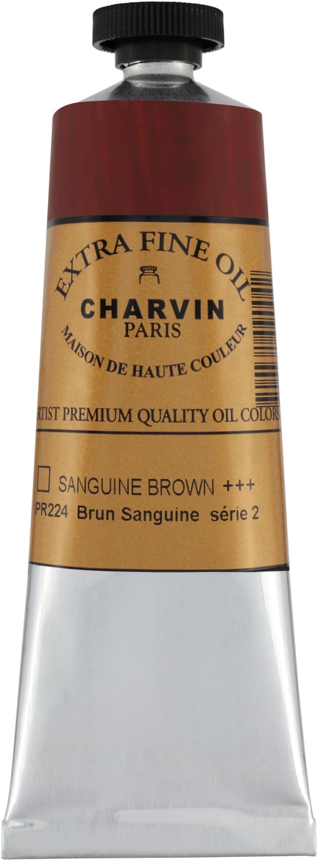 Charvin Extra Fine Oil Paint, Sanguine Brown 60 ml - Triple-Milled, Rich Texture, Poppy Oil-Based, Light-Fast, Handmade, Archival Quality