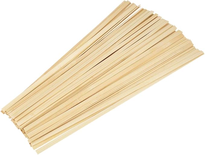 Pllieay 100 Pieces Bamboo Sticks for Craft, Wood Strips Wooden Extra Long Sticks for Crafting (15.75 Inches Length × 0.35 Inches Width)