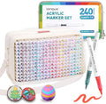 240 Colors Acrylic Paint Markers, Soft Brush Tip Acrylic Paint Pens for Paper, Rock Painting, Glass, Mugs, Fabric, Water Based Drawing Marker Set, Acrylic Painter Ink