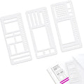 Handmade Flexible Record Template, Planner Stencil Set for Dot Grid Journals, DIY Flexible Drawing and Checklist Templates Suitable for Various Occasions (Set A)