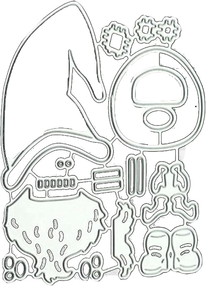 Metal Cutting Dies DIY Merry Christams Embossing Stencil Template Scrapbooking Card Making Mold Photo Album Arts Crafts Tools(Santa Claus Doll-10x8cm)