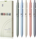FIOVER Gel Pens, 5pcs 0.5mm Quick Dry Black Ink Fine Point Smooth Writing Pens High-End Series Ballpoint for Office School Supplies(Morandi)
