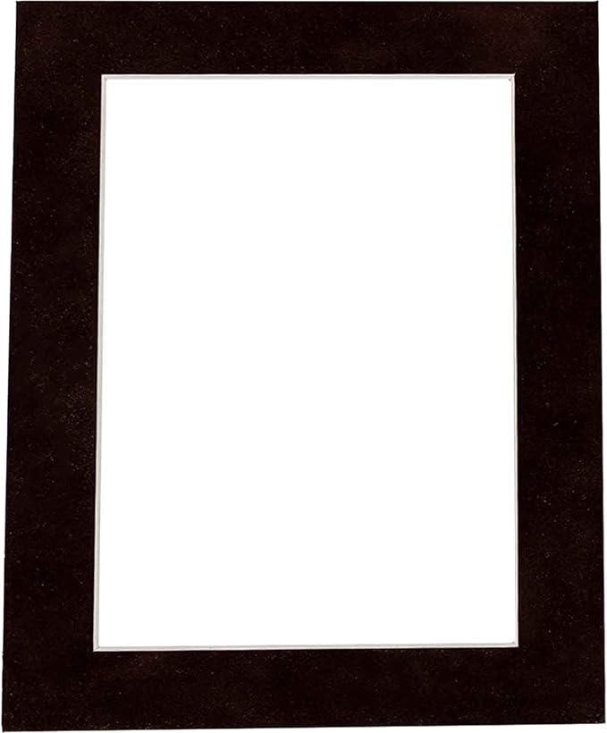 11x14 Mat Bevel Cut for 8.5x11 Photos - Acid Free Black Suede Precut Matboard With Backing Board and Crystal Clear, Self Seal Mat Bag - For Pictures, Framing - 4-ply Thickness