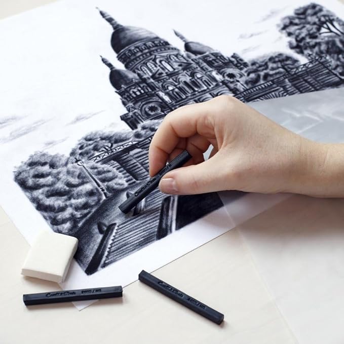 Conté à Paris 12 Count HB Sketching Crayons Set, Black