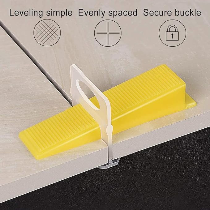 DGSL Tile Leveling System, 400-Piece Tile Spacers Clips 1/8 Inch Tile Tools, Tile Installation Tools for Professional Ceramic Tile and Stone Installation