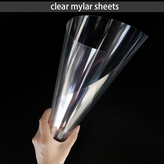 16 Pack 6 Mil Clear Mylar Stencil Sheets, 12" x 12" Blank Reusable Plastic Template Sheets for Cricut, Laser Cutting, Gyro-Cut Tool Template Material