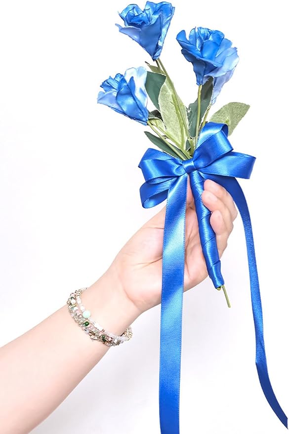 5/8" x 100 Yards Royal Blue Polyester Satin Ribbon Single Faced Bulk Fabric Ribbons for Gift Wrapping, Crafting, Bows Making, Sewing, Wedding, Home Decor