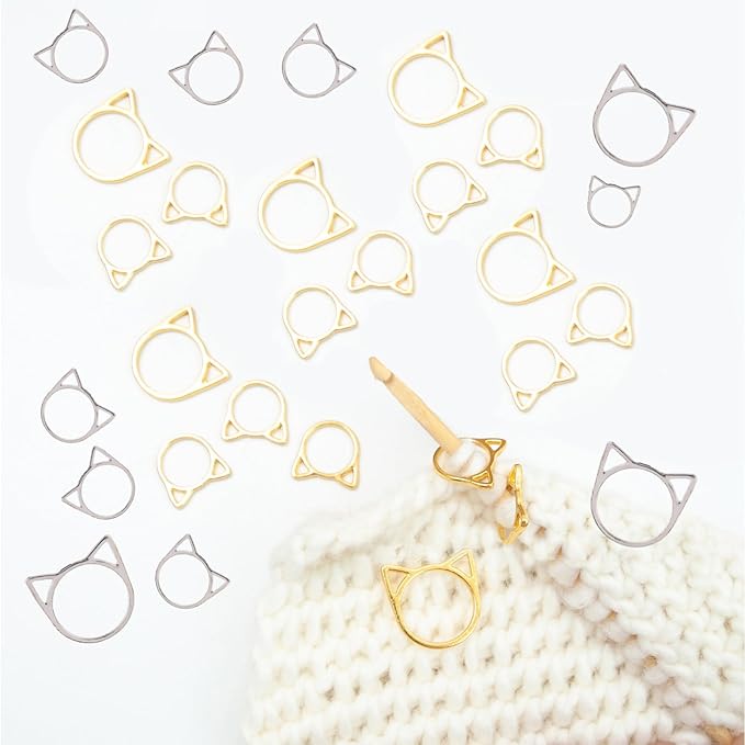 Hilsayum Cat Stitch Markers Cute Stitch Markers Metal Stitch Marker for Crocheting