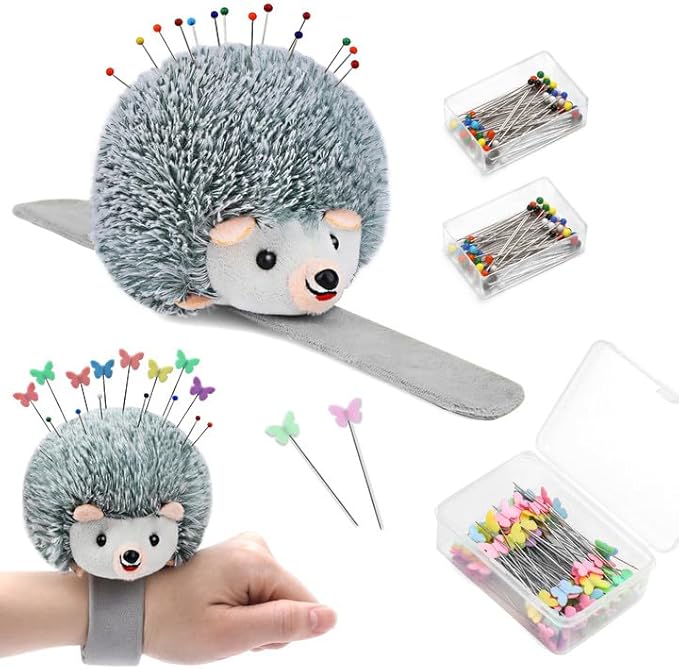 Wrist Pins Cushions for Sewing, 200PCS Sewing Pins, Cute Pin Cushion Wrist Pin Cushion with Elastic Strap, Sewing Products Colored for Handicrafts DIY Sewing