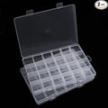2 Pack 24 Grids Clear Plastic Organizer Box Fixed Compartment Storage Container for Craft, Beads, Jewelry, Small Parts, Small Items