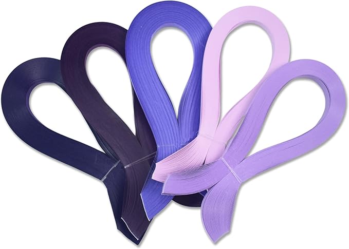 CrafTreat Purple Quilling Paper Strips for Craft Work - 500 Quilling Strips 5mm 30 CM Length - Paper Quilling for Decorating Cards, Gift Bags, Picture Frames and Scrapbooking