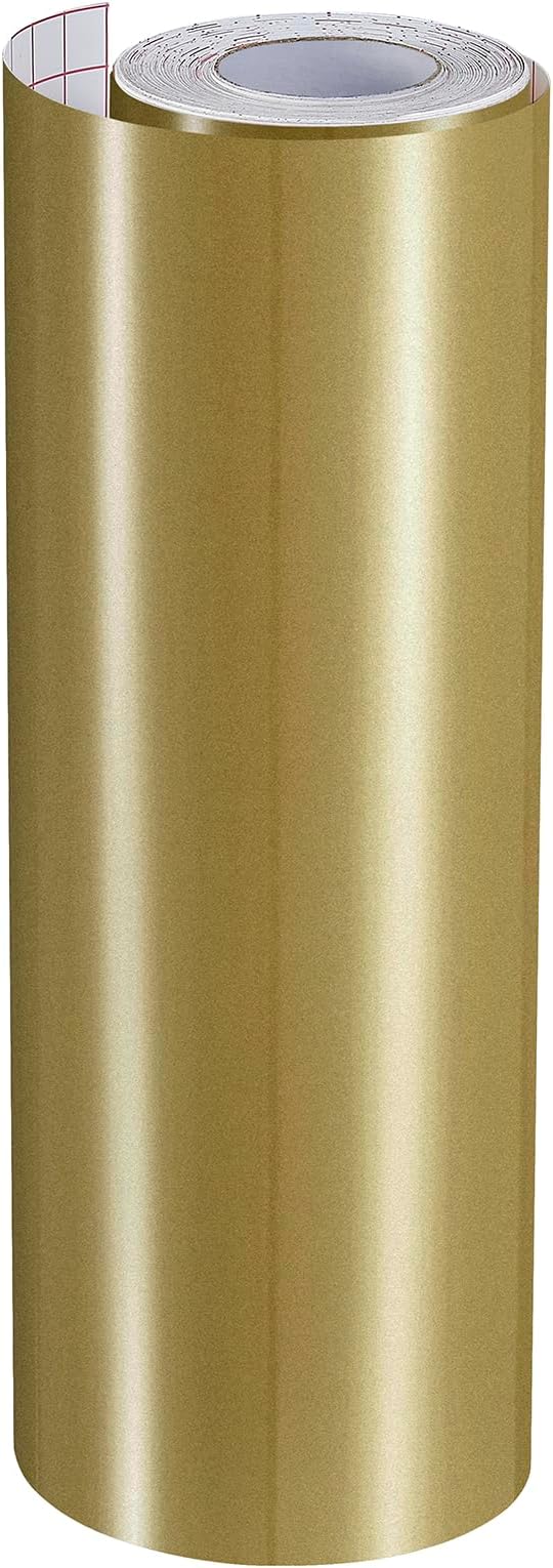 Ant Smart Adhesive Permanent Vinyl Compatible with Cricut Explore and Maker Series Without Cutting Mats, Create DIY Projects, Decals, Stickers & More (Gold, 13inch x 50ft)