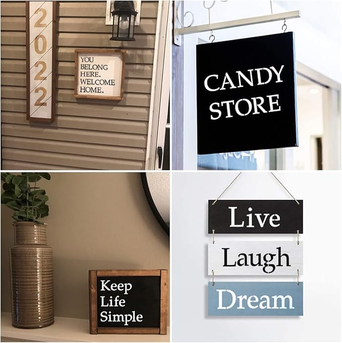 4 Inch Alphabet Letter Stencils for Painting - 70 Pack Letter and Number Stencil Templates with Signs for Painting on Wood, Reusable Letters and Numbers Stencils for Chalkboard Wood Signs & Wall Art