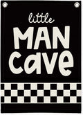 Boy Room Decor,Little Man Cave Sign for boys,Little Man Cave Linen Canvas Banner,Kids Room Wall Hanging Flag Banner, Adventure Nursery Sign for Baby and Kids, Playroom Wall Hanging Flag 18x25 Inch