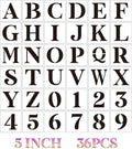 5 inch Letter Stencils for Painting On Wood,36pcs Stencils Letter Alphabet Number Stencil Templates for Wood Wall Signs Door Porch Fabric