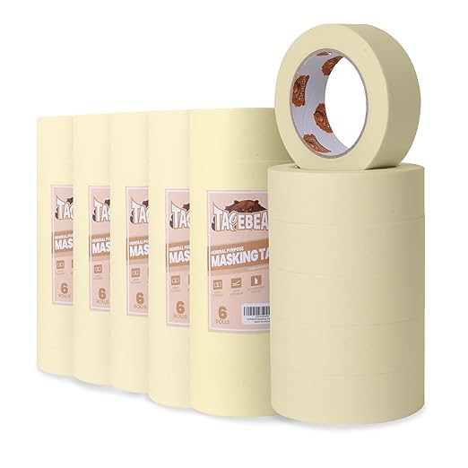 TAPEBEAR General Purpose Masking Tape Beige White 1.88 Inches x 60 Yards, Bulk Painters Tape for Painting, Labeling, DIY Arts Crafts, Home Office School Projects, 36 Rolls