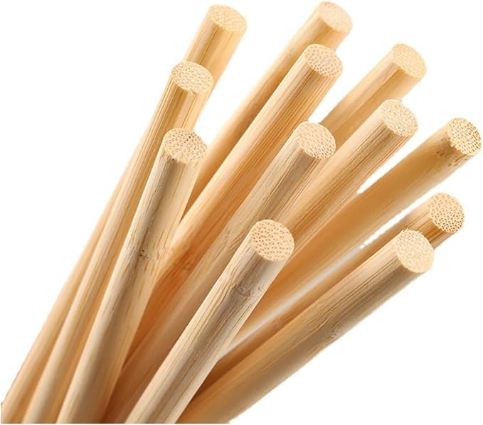 HOPELF 25PCS Dowel Rods Wood Sticks Wooden Dowel Rods - 3/8 x 36 Inch Bamboo Sticks - for Crafts，Hardwood Dowel Rod Assortment，Wooden Rod Sticks Doweling Rods，DIYers.
