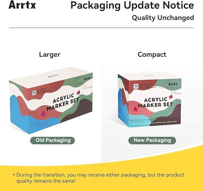 Arrtx 90 Colors Paint Markers, Acrylic Paint Pens for Artists Adults Coloring Drawing - Extra Brush Tip for Rock Painting, Wood, Canvas, DIY Crafts Making Art Supplies