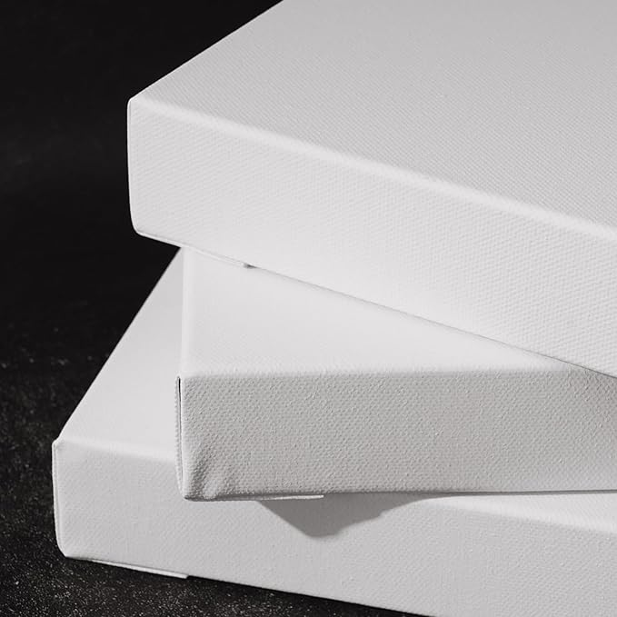 PHOENIX 6x12 Inch 3 Pack Gallery Canvas - Small Long 1.5 in Thick Canvases for Painting - Deep Edge 100% Cotton 11 Oz. Gesso Primed White Blank Professional Canvas Oil & Acrylic Paints