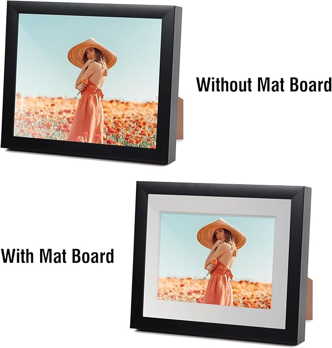 Falling in Art 5 Pack Acid Free 8x10'' White Picture Mats Board Show Kit for 4x6'' Photos, 4-Ply Beveled Pre-Cut Photo Mats with Backing Board for Frames, Artwork and Prints