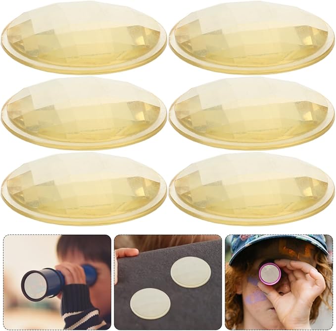 VOSAREA 6pcs High Clarity Kaleidoscope Lens Kit Prism for DIY Crafts Toy Making Multifaceted Lens for Homemade Kaleidoscope Projects