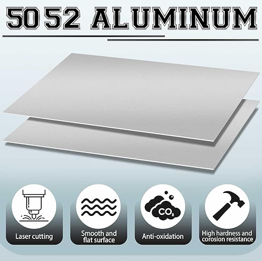 1 Pack 5052 Aluminum Sheet Metal 24" x 48" Aluminum Plate 1/8 (0.125'') Inch Thickness Rectangle Metal Panels for Industry Crafting Handcraft DIY Projects