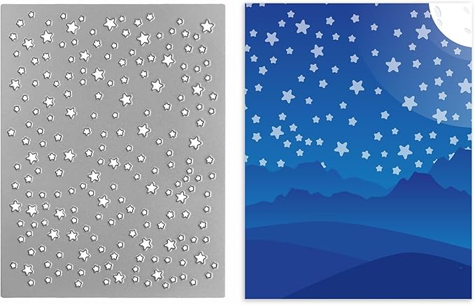 Starry Night Background Metal Cutting Dies,Stars Embossed Etching Stencil,for DIY Scrapbooking Card Making Party Decorations Kids' Craft Projects Journal Embellishments Stamp Craft Photo Album ban