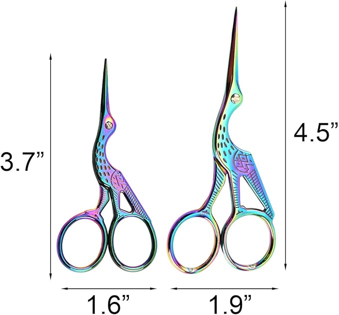 Vintage Stork Shape Sewing Scissors Stainless Steel Tailor Scissors Sharp Sewing Shears for Embroidery, Craft, Art Work & Everyday Use (6, Multicolour)