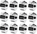 12 Pcs Hand Tally Counter 4-Digit Lap Counter Clicker, Manual Mechanical Handheld Pitch Click Counter with Finger Ring for School Golf & Knitting Row Croche