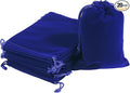 HRX Package 20pcs Velvet Jewelry Bags, 5x7 inch Blue Cloth Gift Drawstring Pouches Baggies Sacks for Dice Ornament