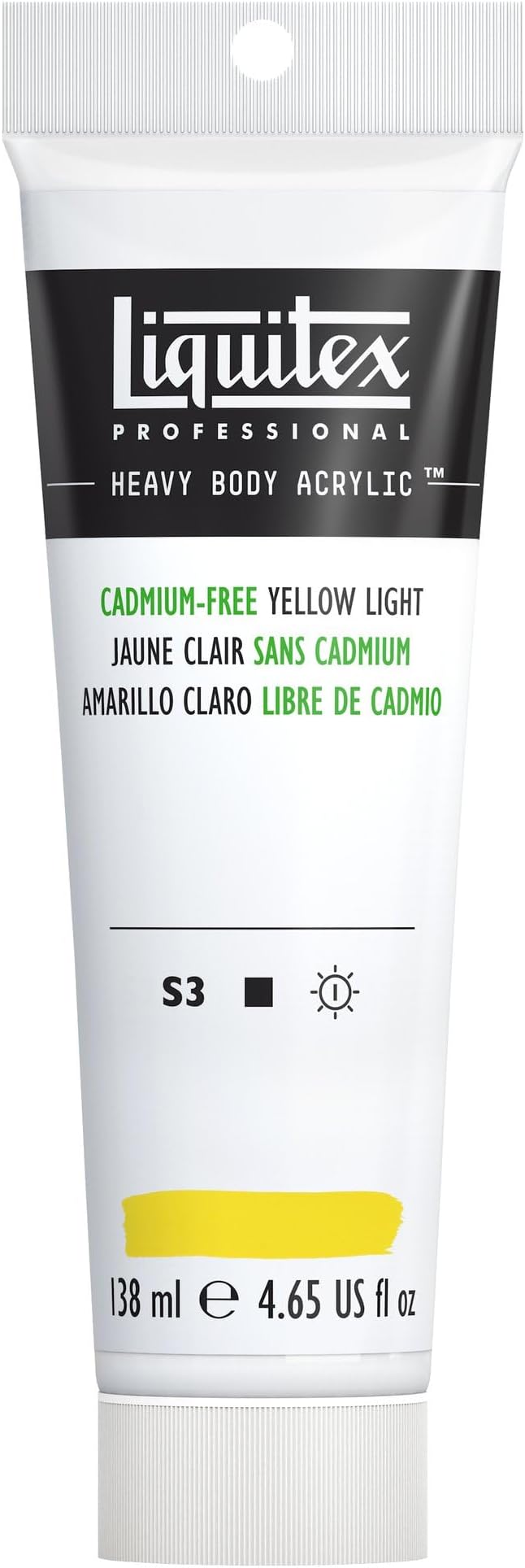 Liquitex Professional Heavy Body Acrylic Paint, 4.65-oz (138ml) Tube, Cadmium Free Yellow Light