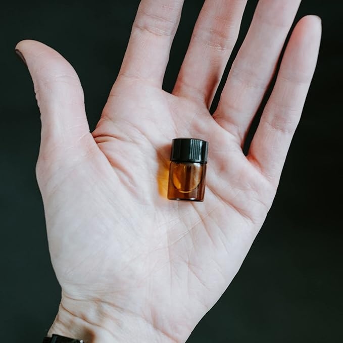 2ml Amber Small Glass Vials 100pcs with Screw Caps(100pcs)