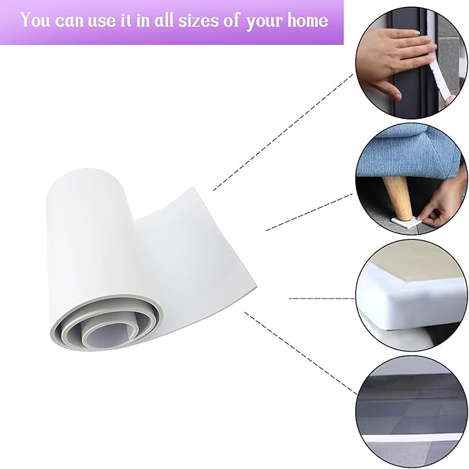 Closed Cell Neoprene Foam Rubber Sheet with Adhesive - 72 x 17 x 1/4 Inch Multi-Function Insulation, Soundproofing, and Weatherproof Foam Padding Easy Cut DIY, White