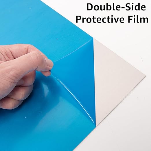 6061 T651 Aluminum Sheet Metal 6" x 12" x 1/8" (0.125") Rectangle Metal Plate Covered with Protective Film, 3mm Flat Aluminum Plate for Crafting and Industry