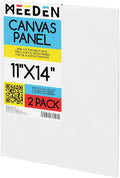 MEEDEN 2-Pack 100% Cotton Canvas Boards for Painting - 11x14'' Blank Canvas Panels for Oil & Acrylic Painting, Ready to Paint Art Supplies for Professional Artists, Students