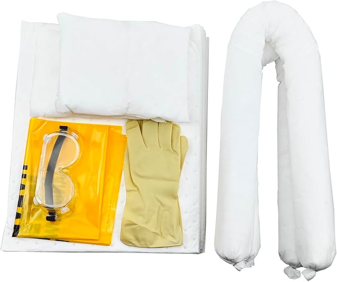 XIFENG Oil-Only Spill Kit Absorbing Spills Oil Absorbent Pads Oil Absorbent Socks Pillows 11.6 Gallon of Oils Petroleum Products for Industrial Automotive Vehicle Aid Spills (Color:only Oil)