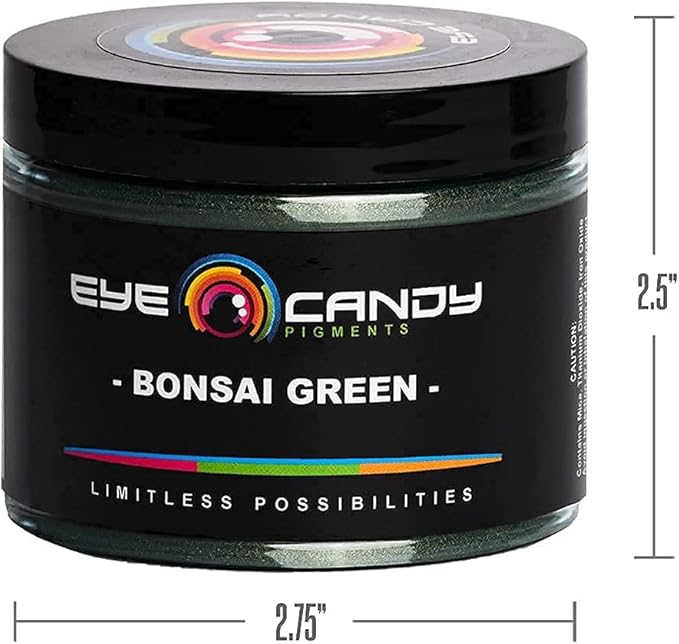 Eye Candy Pigments Premium Green Mica Powder - Bonsai Green (50gr) - for Epoxy, Resin, Soap, Paint, Woodworking, Acrylic Pouring, Bath Bombs, Fishing Lures - DIY Arts and Crafts Additive