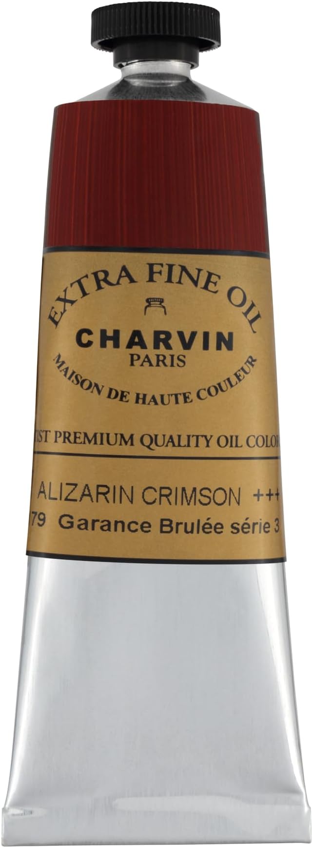 Charvin Extra Fine Oil Paint, Alizarin Crimson 60 ml - Triple-Milled, Rich Texture, Poppy Oil-Based, Light-Fast, Handmade, Archival Quality