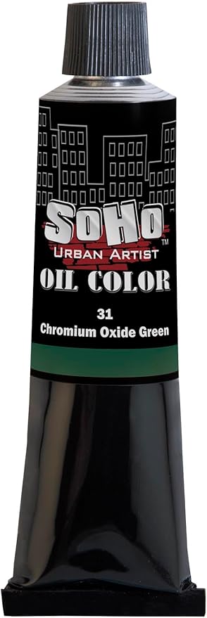 Soho Urban Artist Oil Paint - Chromium Oxide Green, 170 ml Tube - Best Valued Oil Colors for Painting, Excellent Pigment Load