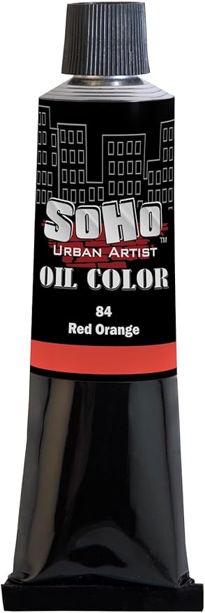Soho Urban Artist Oil Paint - Red Orange, 170 ml Tube - Best Valued Oil Colors for Painting, Excellent Pigment Load